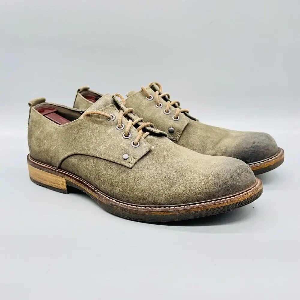 ECCO Shoes Mens 7 Brown Suede Low Top Lace Up Casual Oxford Sneakers Comfort